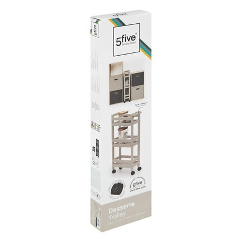 Wózek do przechowywania na kółkach Colors 3-poziomowy beżowy do kuchni i łazienki 5five