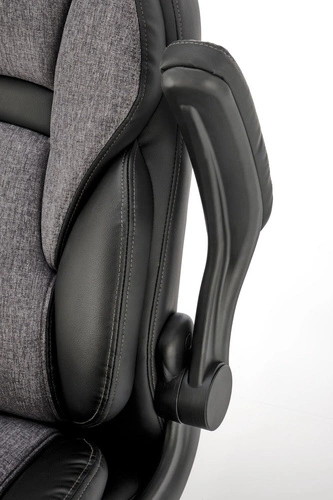 Fotel biurowy ergonomiczny Leiremy Intesi czarny szary obrotowy z podłokietnikami do biura