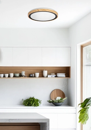 Plafon LED okrągły Aflo 38 cm nowoczesny efekt drewna do salonu i sypialni CANDELLUX