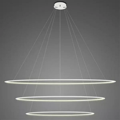 Lampa wisząca LED Ledowe Okręgi 230 cm czarna nowoczesna do salonu z regulacją