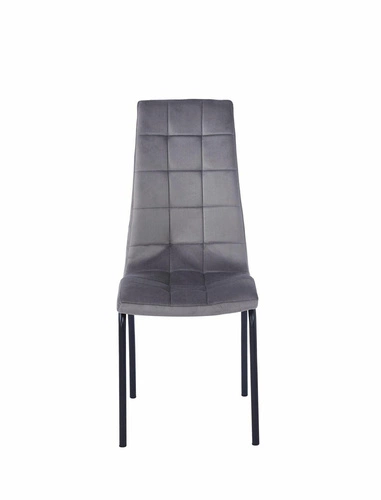 Krzesło do jadalni Ezara Intesi tapicerowane welur szare nowoczesne na czarnych nogach