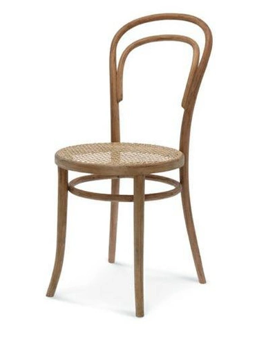 Krzesło Fameg 14 drewniane z tapicerowanym skórzanym siedziskiem personalizowane do jadalni