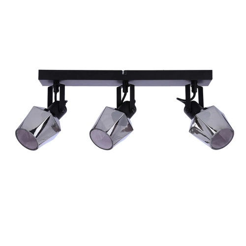 Lampa sufitowa Randi listwa czarny matowy 3x15W E14 klosz dymiony