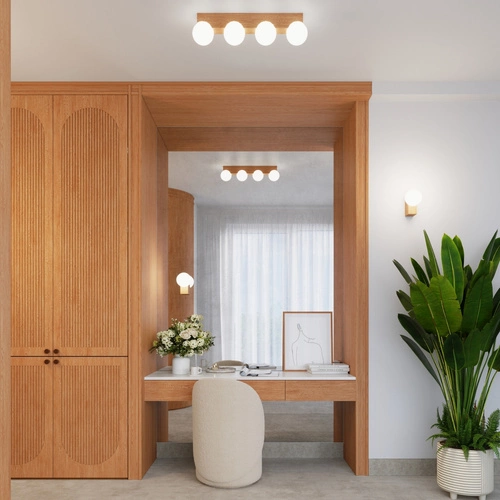 Kinkiet ścienny BULBO nowoczesny biały z naturalnego drewna do salonu i sypialni SOLLUX LIGHTING