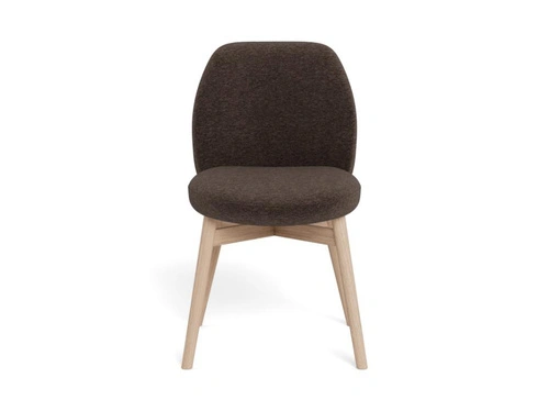 Krzesło Joy tapicerowane do jadalni brązowe dąb bielony Actona
