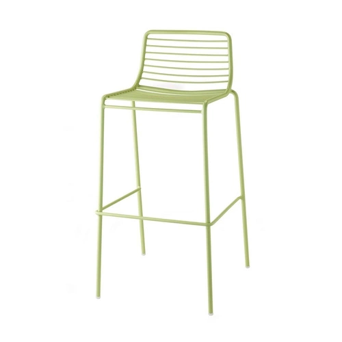 Hoker metalowy z oparciem Summer zielony nowoczesny 75 cm do kuchni i ogrodu SCAB Design