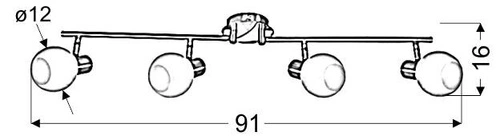 Lampa sufitowa Avila regulowana chrom szklana 4-punktowa do salonu i kuchni