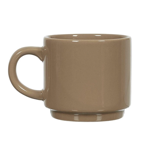 Zestaw 4 kubków ceramicznych Japandi na stojaku Intesi do kawy i herbaty multikolor