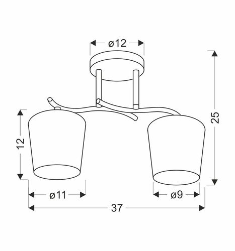 Lampa sufitowa Esnyr nowoczesna szklana 2-punktowa do salonu kuchni jadalni