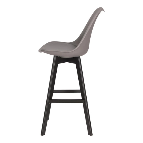 Hoker z oparciem Norden szary nowoczesny drewniany do kuchni i wyspy Intesi 75 cm