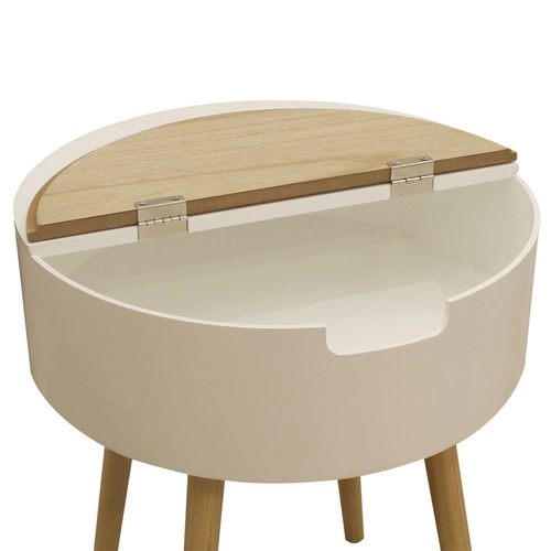 Szafka nocna biała 45 cm skandynawska z uchylnym blatem Azilal Intesi styl boho