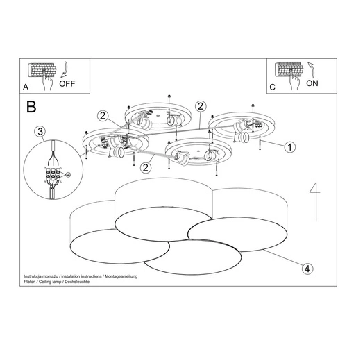 Plafon CIRCLE 4 biały
