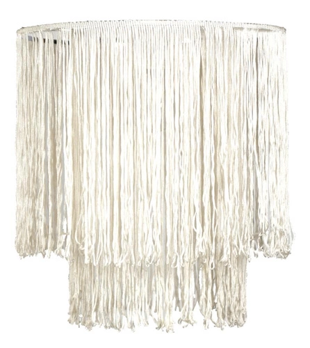 Lampa wisząca Brasil biała nowoczesna do salonu i jadalni z plecionego sznurka 28 cm