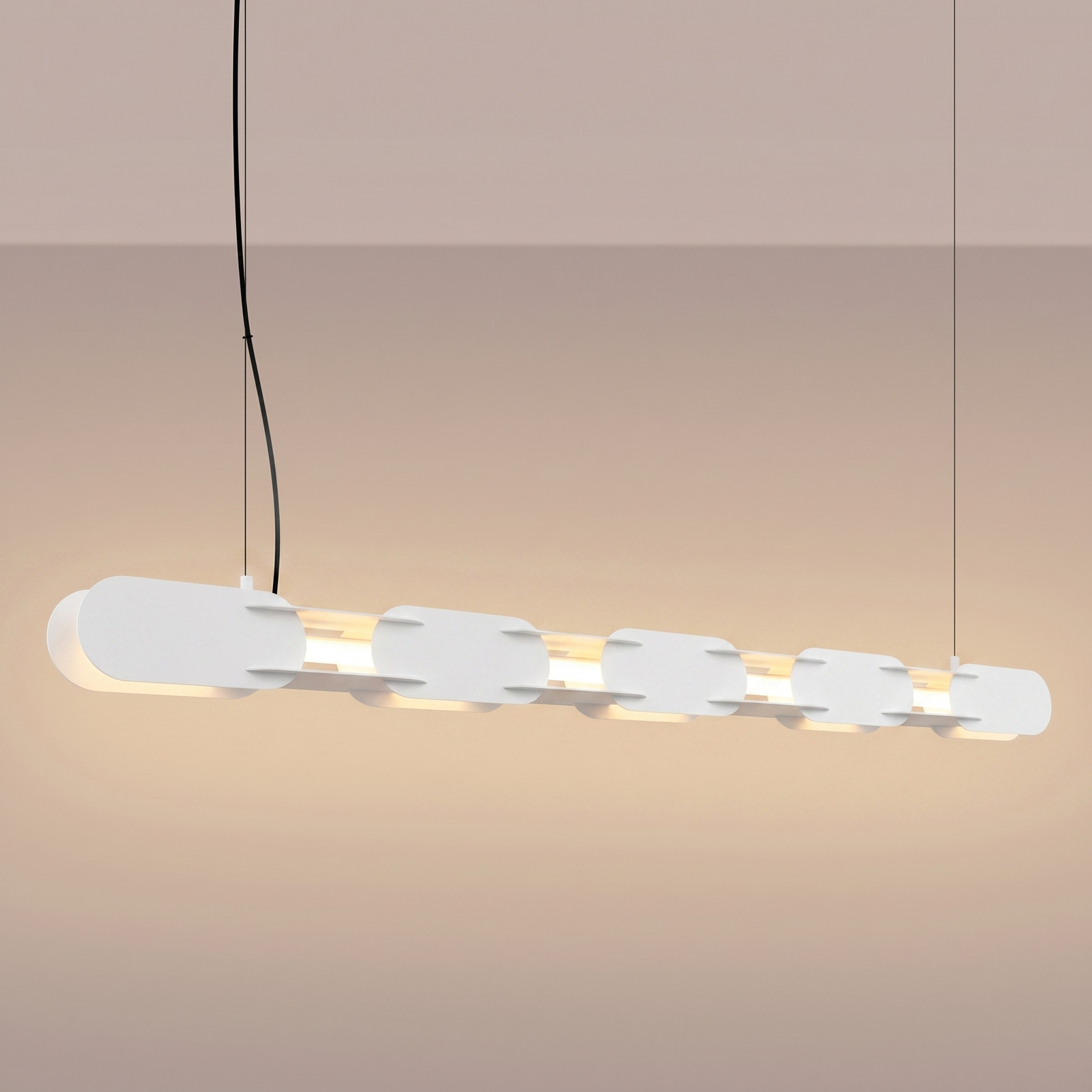 Lampa wisząca LED CHAIN 158 biała nowoczesna nad wyspę