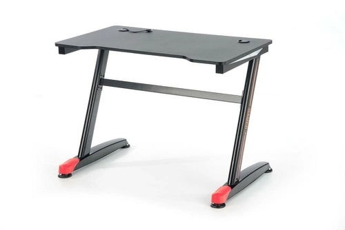 Biurko gamingowe Zap czarno-czerwone nowoczesne z oświetleniem LED do pokoju młodzieżowego