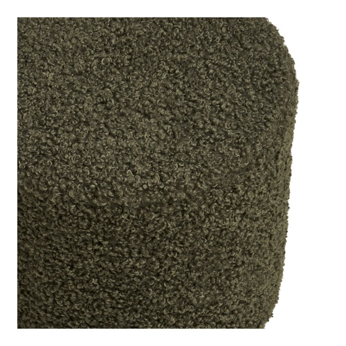 Pufa Ejby teddy zielona okrągła futrzana do salonu i sypialni