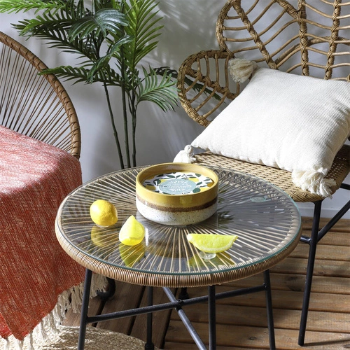 Intesi świeca zapachowa w ceramice trawa cytrynowa nowoczesna dekoracyjna do salonu 16,5 cm