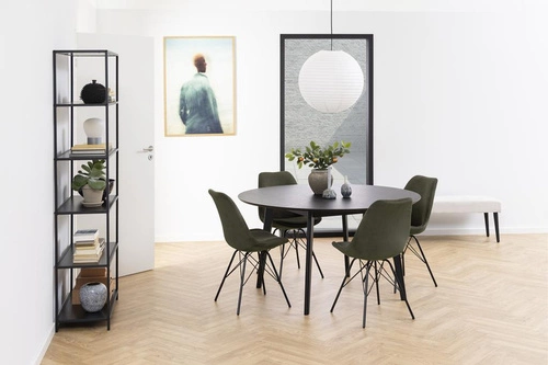 Krzesło tapicerowane Eris Actona sztruks zielone nowoczesne do jadalni i salonu