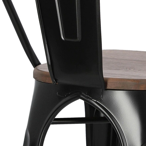 Krzesło do jadalni Paris Wood D2.DESIGN metalowe z drewnianym siedziskiem personalizowany kolor