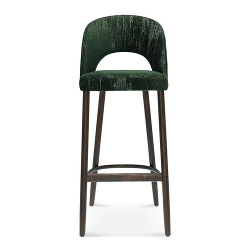 Hoker tapicerowany Alora FAMEG z oparciem do kuchni i jadalni, drewniany, personalizowany