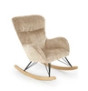 Fotel bujany Opera beżowy do salonu nowoczesny skandynawski tapicerowany z podłokietnikami