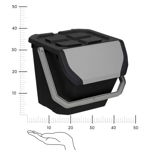 Kosz na śmieci do kuchni 24l czarny matowy do segregacji 5five simply smart