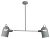 Lampa wisząca Gray szara metalowa 2-punktowa do salonu i jadalni regulowana CANDELLUX