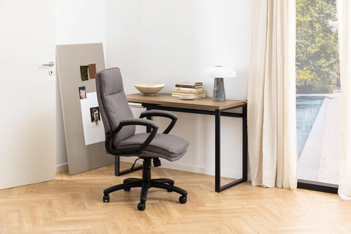 Fotel biurowy Brad szary jasny tapicerowany