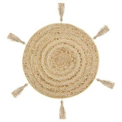 Podkładka z juty z pomponami pod talerz śr 38 cm