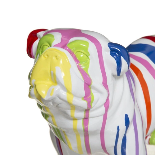 Figurka dekoracyjna buldog angielski Atmosphera nowoczesna biała na komodę do salonu 19 cm