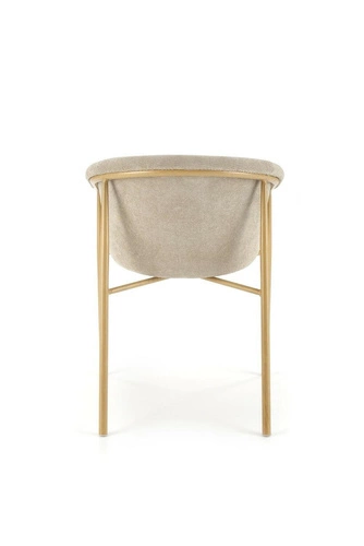 Krzesło tapicerowane Mathilde beżowe z podłokietnikami do jadalni nowoczesne Intesi