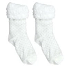 Skarpetki damskie Intesi białe z srebrnym motywem, ciepłe i przyjemne w dotyku, nowoczesny styl