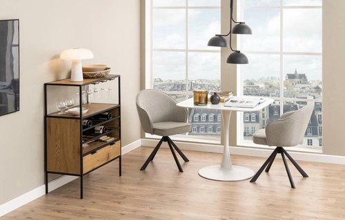 Stół kwadratowy Malta 90x90 cm biały marmur ceramiczny nowoczesny do jadalni i kuchni