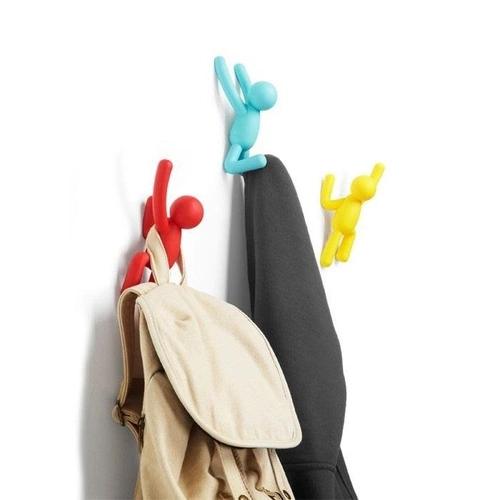 Nowoczesny wieszak ścienny Buddy Umbra multikolor dekoracyjny zestaw 3 do przedpokoju