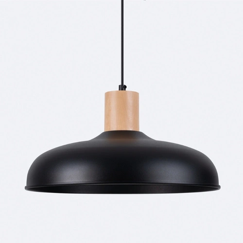 Lampa wisząca INDY czarna skandynawska do salonu i nad stół 38 cm SOLLUX LIGHTING