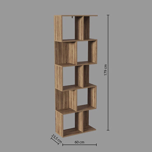 Regał na książki Novia skandynawski naturalny 60 cm wysoki do salonu i sypialni 5five