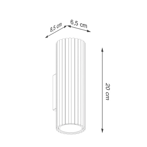 Kinkiet ścienny KARBON 20 czarny nowoczesny aluminiowy do salonu i sypialni świeci góra dół