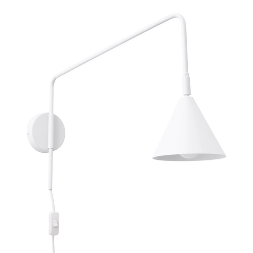 Nowoczesny kinkiet ścienny NOX biały metalowy do sypialni i salonu SOLLUX LIGHTING 61 cm
