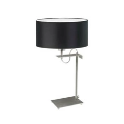 Lampka nocna do sypialni Alaska czarna nowoczesna z abażurem LYSNE 55 cm