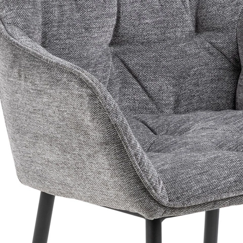 Krzesło tapicerowane Brooke antracytowe do jadalni nowoczesne z podłokietnikami Actona