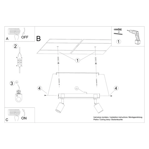 Plafon sufitowy ZUCA 2 czarny z drewnem nowoczesny do salonu regulowany SOLLUX LIGHTING