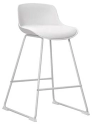 Hoker z oparciem Tina biały nowoczesny do kuchni i wyspy 66 cm ekoskóra Actona