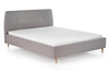 Łóżko tapicerowane Dori 160x200 szare do sypialni nowoczesne z oparciem Intesi