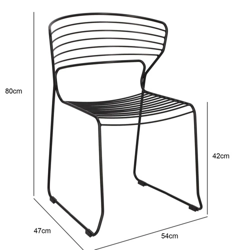 Krzesło Hilly czarne metalowe do jadalni i kuchni nowoczesne na płozach Intesi