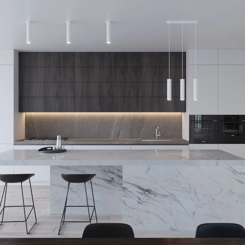 Lampa wisząca metalowa Lagos 3-punktowa biała do salonu nowoczesna nad wyspę