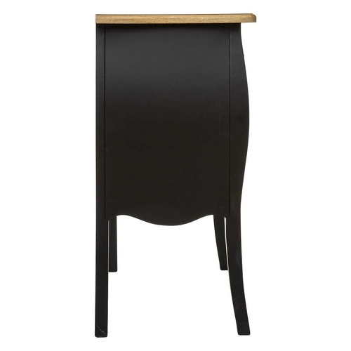 Komoda Chrysa czarna z szufladami glamour na nóżkach 74 cm do sypialni Atmosphera