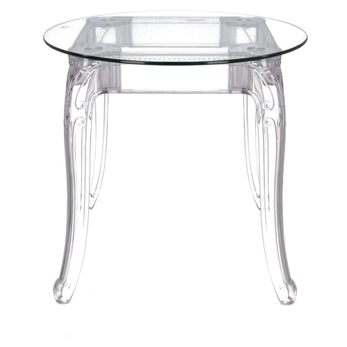 Stół okrągły szklany Ghost 80 cm transparentny glamour do jadalni i salonu Intesi