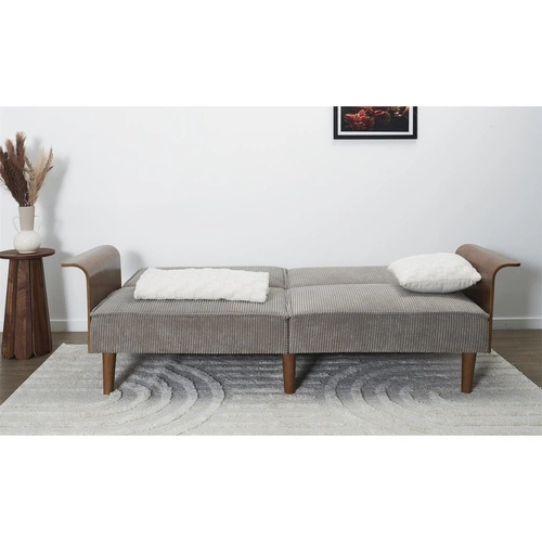 Sofa rozkładana Scott szara sztruksowa 3 osobowa z regulowanym oparciem do salonu Intesi