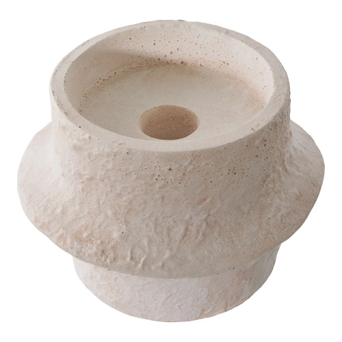 House Nordic zestaw 2 cementowych świeczników białych do salonu i jadalni