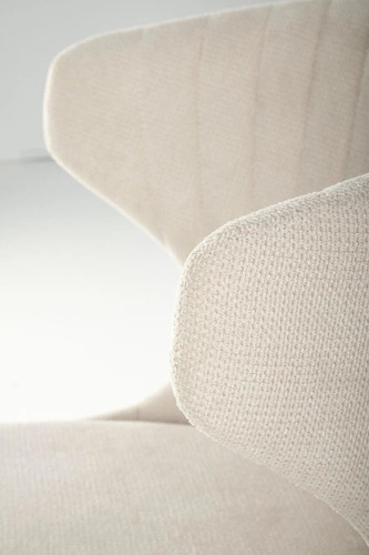 Krzesło tapicerowane Odile beżowe do jadalni i salonu nowoczesne na czarnych nogach Intesi